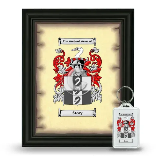 Story Framed Coat of Arms and Keychain - Black
