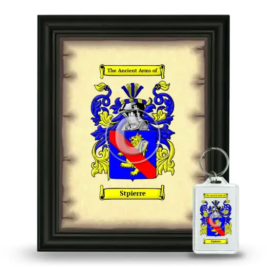 Stpierre Framed Coat of Arms and Keychain - Black