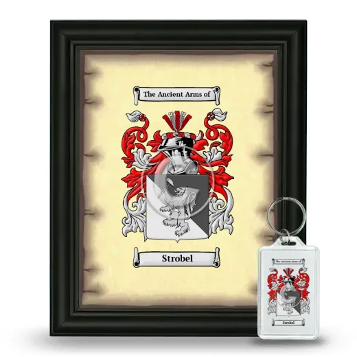 Strobel Framed Coat of Arms and Keychain - Black