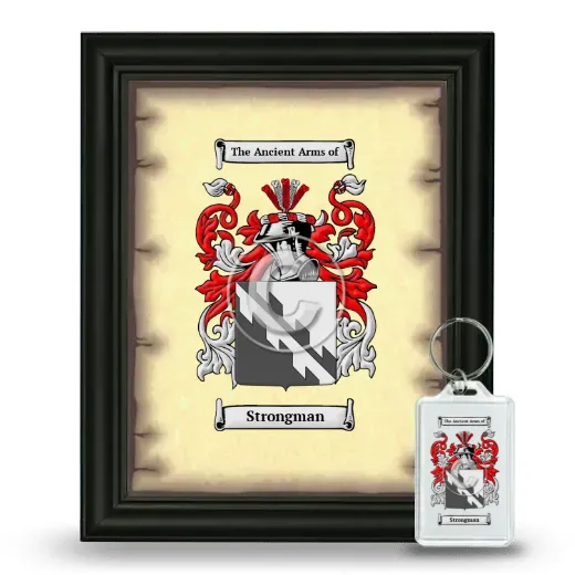 Strongman Framed Coat of Arms and Keychain - Black