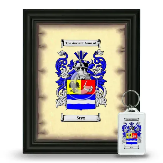Styx Framed Coat of Arms and Keychain - Black