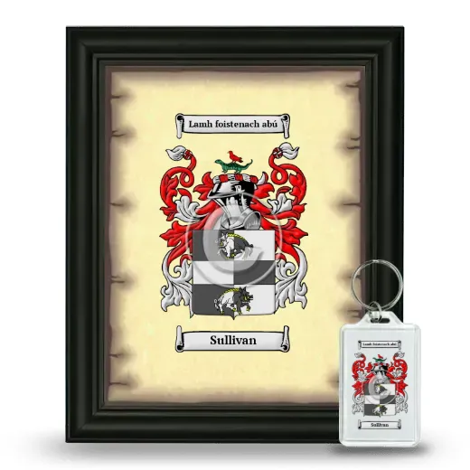 Sullivan Framed Coat of Arms and Keychain - Black