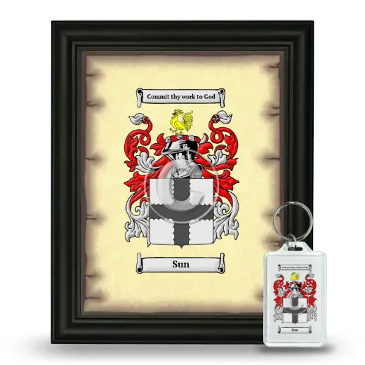 Sun Framed Coat of Arms and Keychain - Black