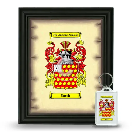 Sutch Framed Coat of Arms and Keychain - Black