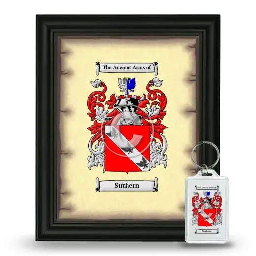 Suthern Framed Coat of Arms and Keychain - Black