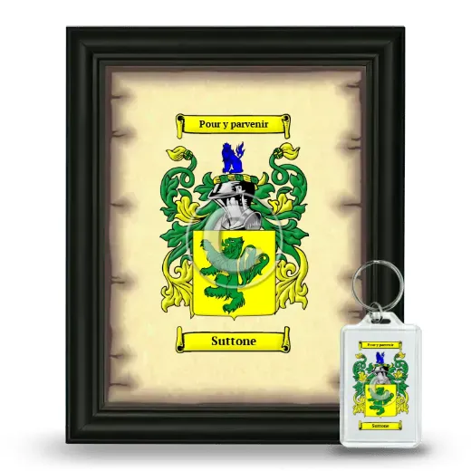 Suttone Framed Coat of Arms and Keychain - Black