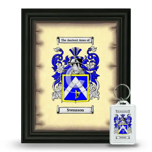 Svensson Framed Coat of Arms and Keychain - Black