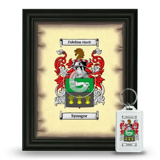 Synngor Framed Coat of Arms and Keychain - Black