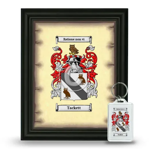 Tackett Framed Coat of Arms and Keychain - Black