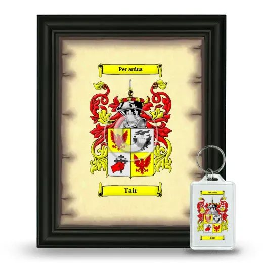 Tair Framed Coat of Arms and Keychain - Black