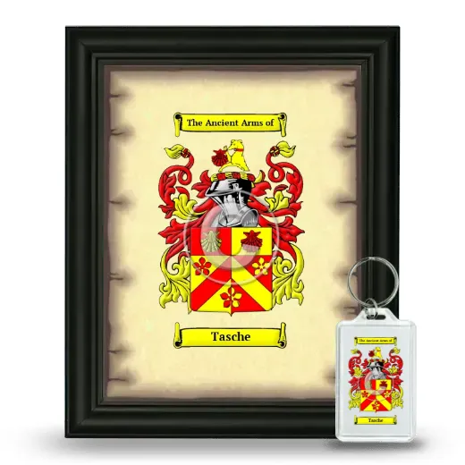 Tasche Framed Coat of Arms and Keychain - Black