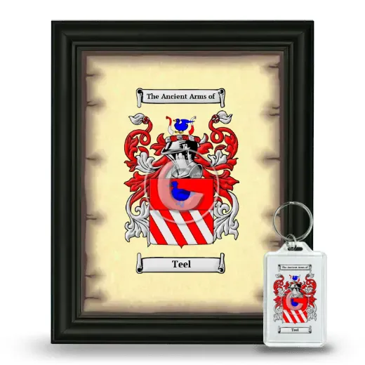 Teel Framed Coat of Arms and Keychain - Black