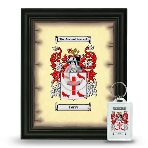 Terry Framed Coat of Arms and Keychain - Black