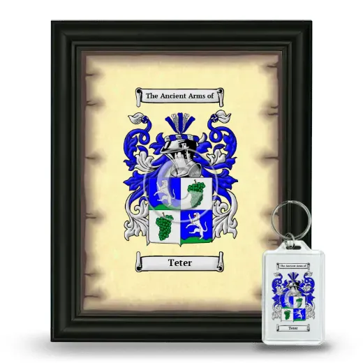 Teter Framed Coat of Arms and Keychain - Black