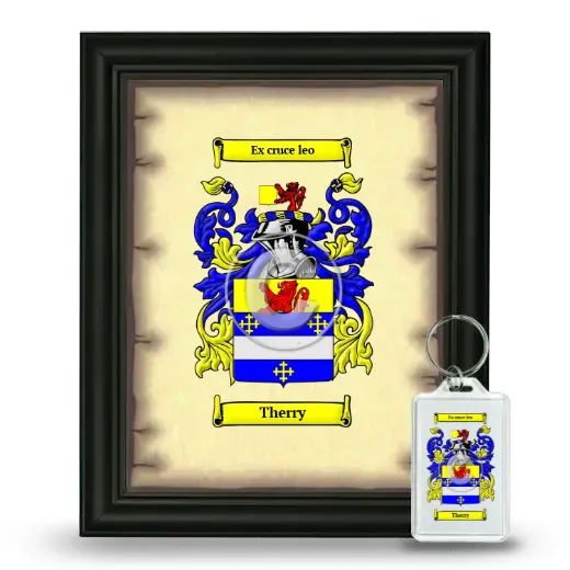 Therry Framed Coat of Arms and Keychain - Black