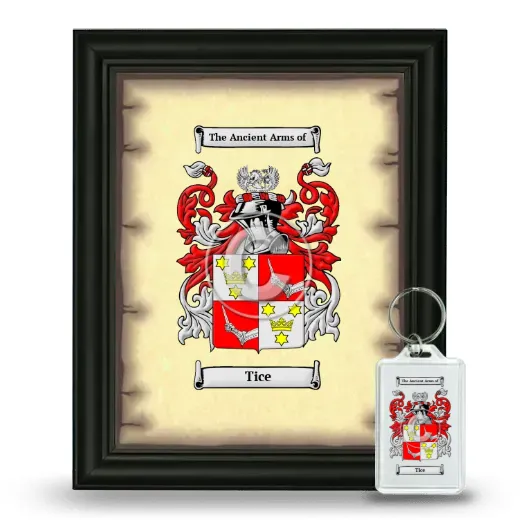 Tice Framed Coat of Arms and Keychain - Black