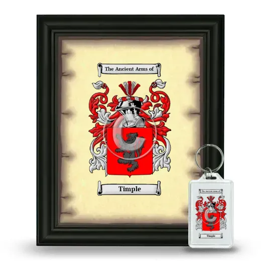 Timple Framed Coat of Arms and Keychain - Black