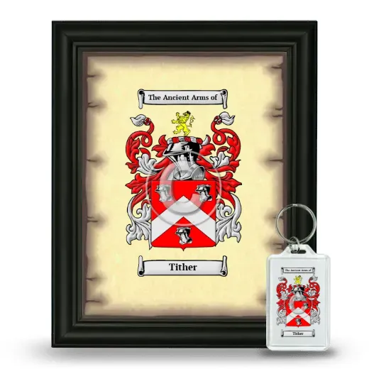Tither Framed Coat of Arms and Keychain - Black