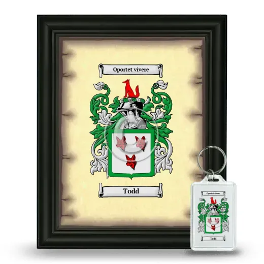 Todd Framed Coat of Arms and Keychain - Black
