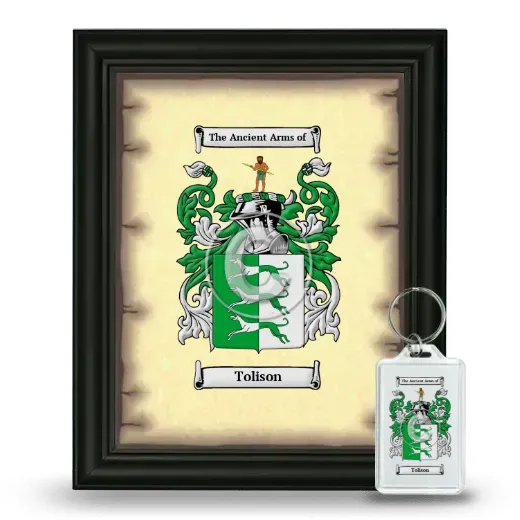 Tolison Framed Coat of Arms and Keychain - Black