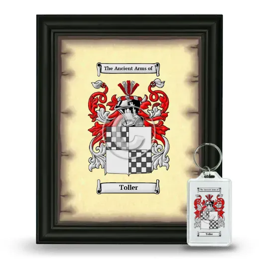 Toller Framed Coat of Arms and Keychain - Black