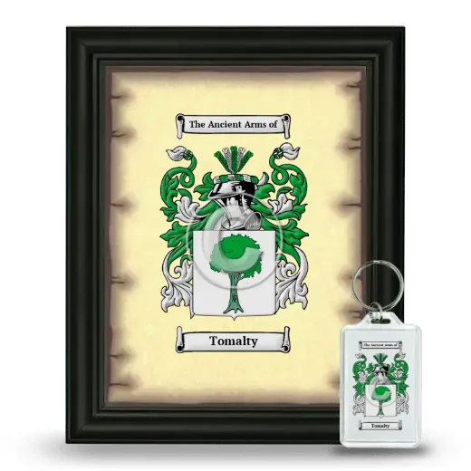 Tomalty Framed Coat of Arms and Keychain - Black