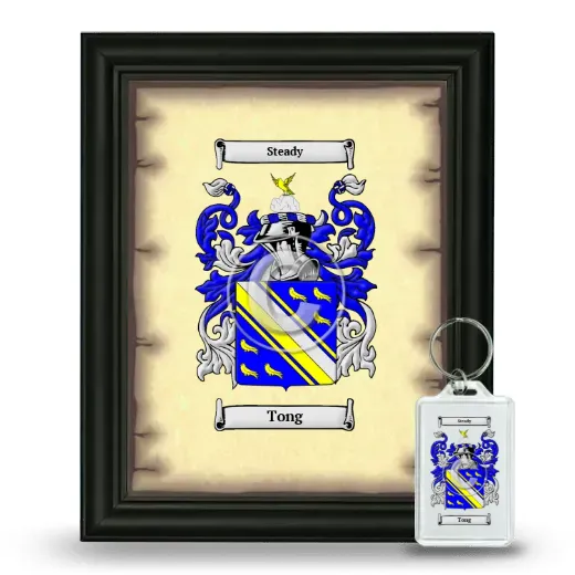 Tong Framed Coat of Arms and Keychain - Black