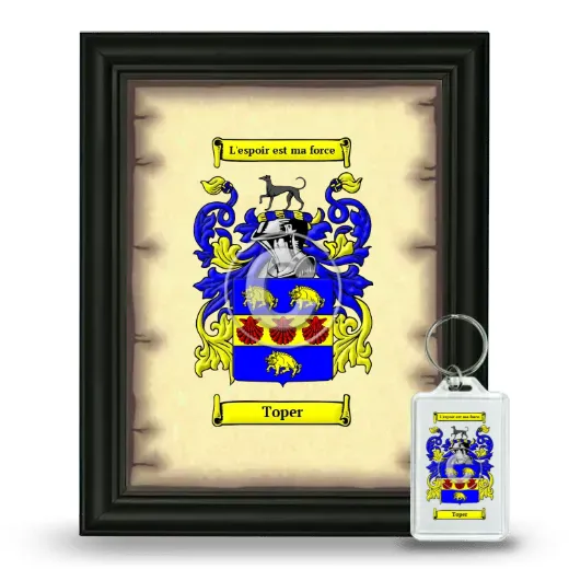 Toper Framed Coat of Arms and Keychain - Black