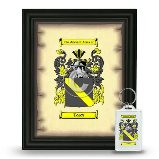 Torcy Framed Coat of Arms and Keychain - Black