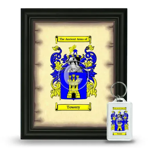 Towery Framed Coat of Arms and Keychain - Black