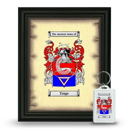 Trage Framed Coat of Arms and Keychain - Black