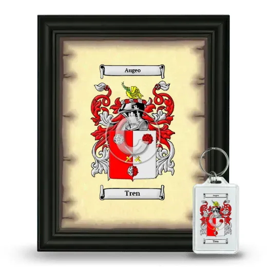 Tren Framed Coat of Arms and Keychain - Black