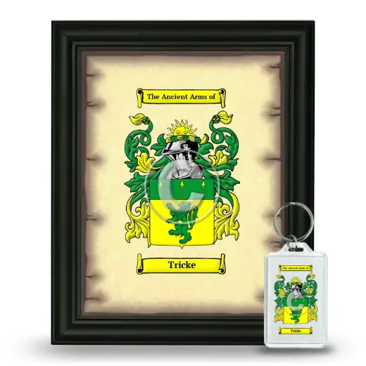 Tricke Framed Coat of Arms and Keychain - Black