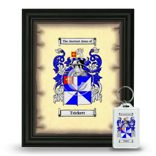 Trickett Framed Coat of Arms and Keychain - Black