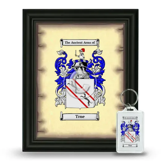 True Framed Coat of Arms and Keychain - Black