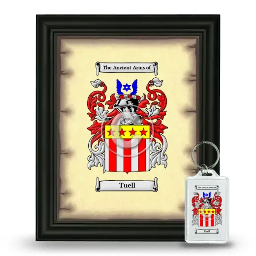 Tuell Framed Coat of Arms and Keychain - Black