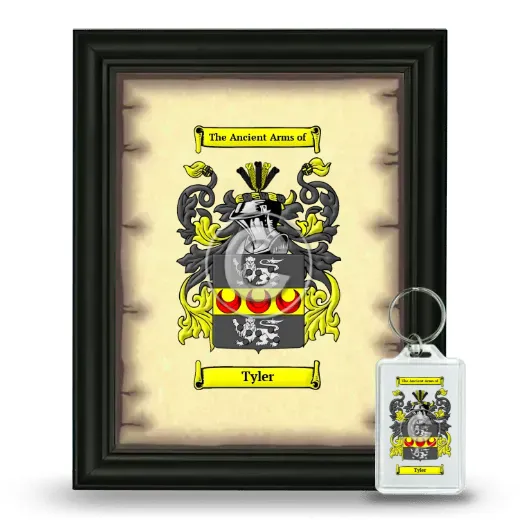 Tyler Framed Coat of Arms and Keychain - Black