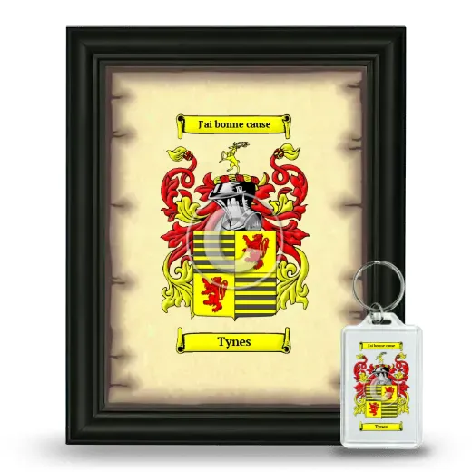 Tynes Framed Coat of Arms and Keychain - Black