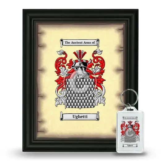 Ughetti Framed Coat of Arms and Keychain - Black
