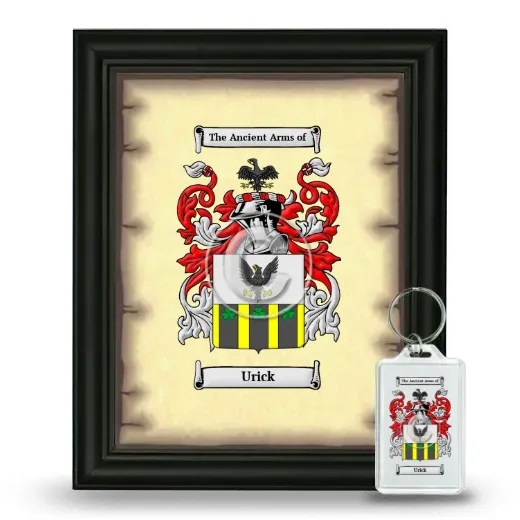 Urick Framed Coat of Arms and Keychain - Black