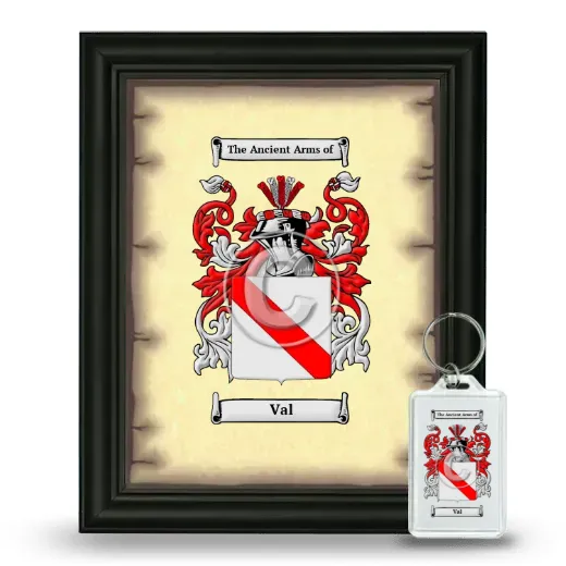 Val Framed Coat of Arms and Keychain - Black