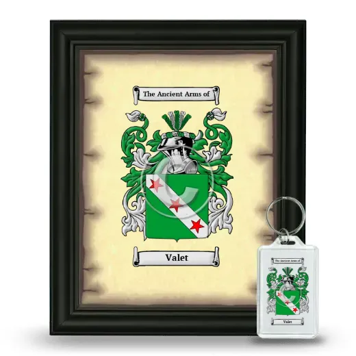 Valet Framed Coat of Arms and Keychain - Black