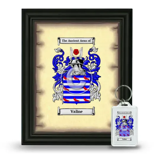Valine Framed Coat of Arms and Keychain - Black