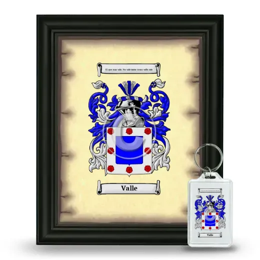 Valle Framed Coat of Arms and Keychain - Black