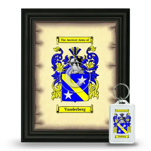Vanderberg Framed Coat of Arms and Keychain - Black