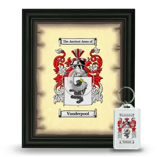 Vanderpool Framed Coat of Arms and Keychain - Black