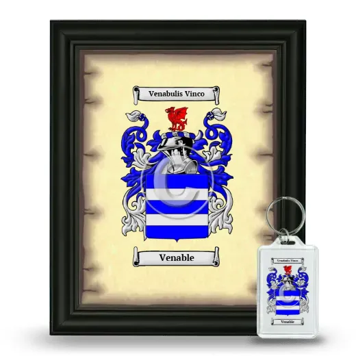 Venable Framed Coat of Arms and Keychain - Black