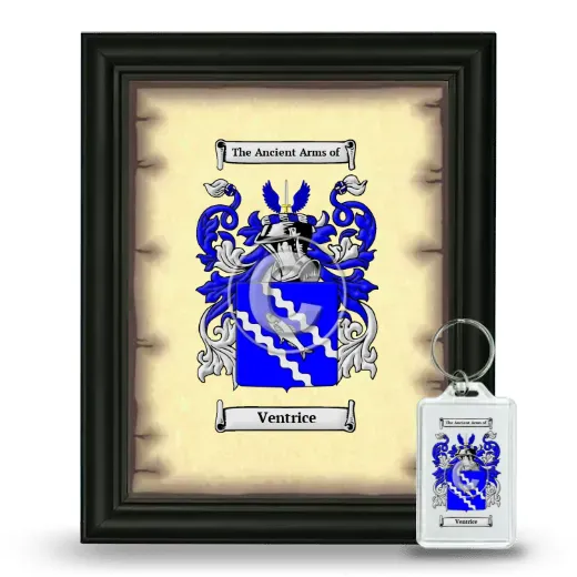 Ventrice Framed Coat of Arms and Keychain - Black