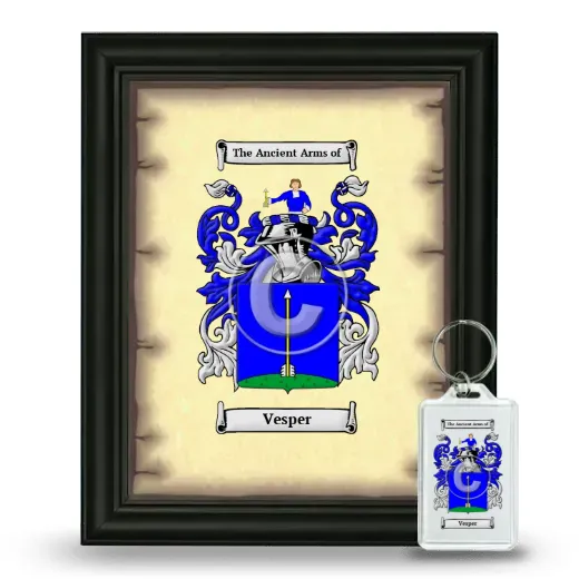 Vesper Framed Coat of Arms and Keychain - Black