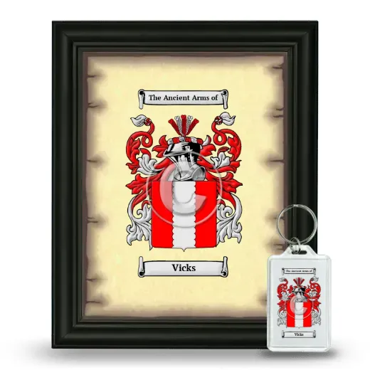 Vicks Framed Coat of Arms and Keychain - Black